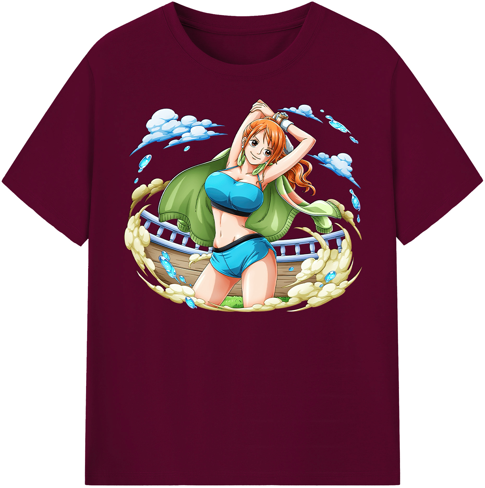 （画像用） ワンピース ナミ ONE PIECE Nami レディースカジュアルプリントTシャツ（綿100％）